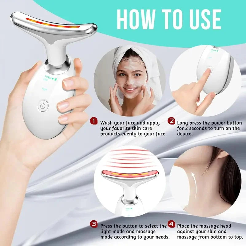 Neck Facial Lifting Device Skin Tightening anti Wrinkle EMS Microcurrent Face Neck Massager Double Chin Remover Beauty Device