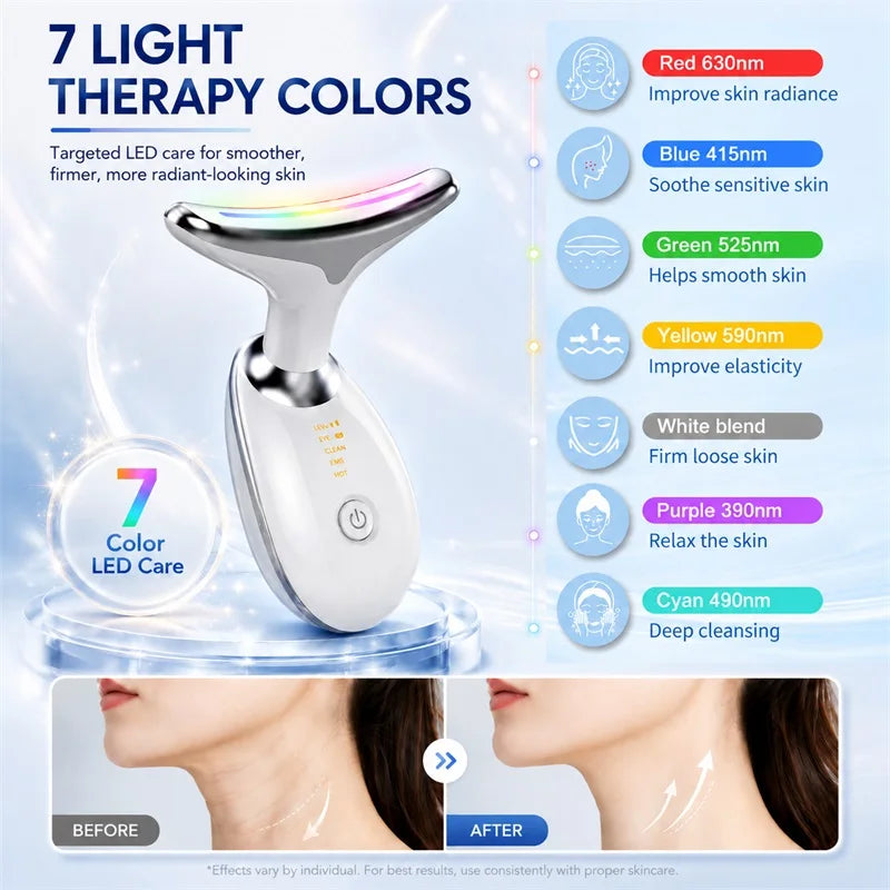 Neck Facial Lifting Device Skin Tightening anti Wrinkle EMS Microcurrent Face Neck Massager Double Chin Remover Beauty Device